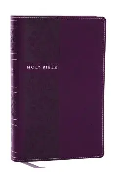 NKJV Personal Size Large Print Bible with 43,000 Cross References, Purple Leathersoft, Red Letter, Comfort Print (Thumb Indexed) - Thomas Nelson