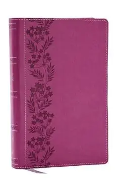 NKJV Personal Size Large Print Bible with 43,000 Cross References, Pink Leathersoft, Red Letter, Comfort Print (Thumb Indexed) - Thomas Nelson