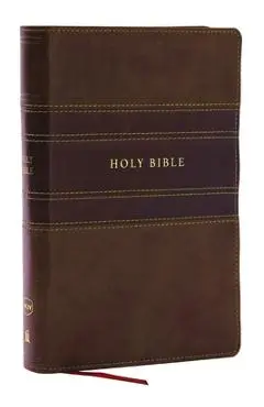 NKJV Personal Size Large Print Bible with 43,000 Cross References, Brown Leathersoft, Red Letter, Comfort Print - Thomas Nelson