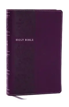 NKJV Personal Size Large Print Bible with 43,000 Cross References, Purple Leathersoft, Red Letter, Comfort Print - Thomas Nelson