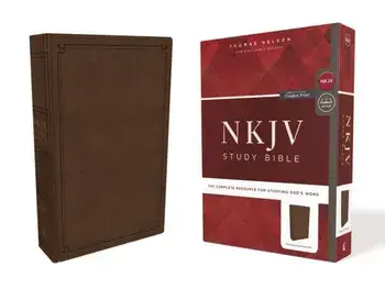 NKJV Study Bible, Imitation Leather, Brown, Red Letter Edition, Comfort Print: The Complete Resource for Studying God's Word/Thomas Nelson