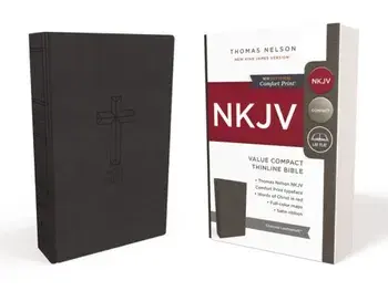 NKJV, Value Thinline Bible, Compact, Imitation Leather, Black, Red Letter Edition, Hardcover/Thomas Nelson