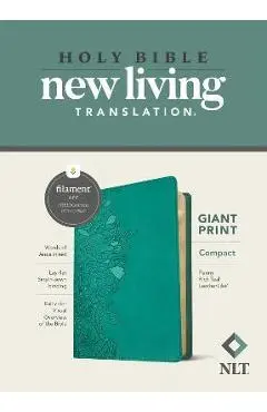NLT Compact Giant Print Bible, Filament Enabled Edition (Red Letter, Leatherlike, Peony Rich Teal) - Tyndale