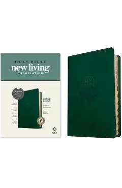 NLT Large Print Thinline Reference Bible, Filament-Enabled Edition (Red Letter, Leatherlike, Evergreen Mountain, Indexed) - Tyndale