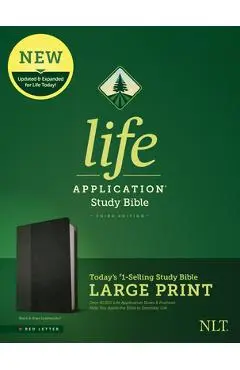 NLT Life Application Study Bible, Third Edition, Large Print (Leatherlike, Black/Onyx) - Tyndale