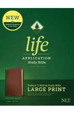 NLT Life Application Study Bible, Third Edition, Large Print (Red Letter, Leatherlike, Brown/Tan) - Tyndale