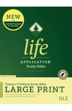 NLT Life Application Study Bible, Third Edition, Large Print (Red Letter, Hardcover, Indexed) - Tyndale
