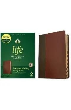 NLT Life Application Study Bible, Third Edition (Red Letter, Leatherlike, Brown/Tan, Indexed) - Tyndale
