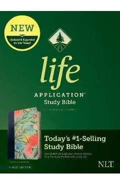 NLT Life Application Study Bible, Third Edition (Red Letter, Leatherlike, Teal Floral) - Tyndale