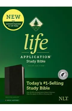 NLT Life Application Study Bible, Third Edition (Red Letter, Leatherlike, Black/Onyx, Indexed) - Tyndale