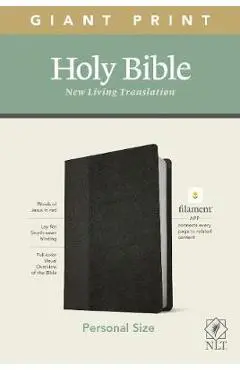 NLT Personal Size Giant Print Bible, Filament Enabled Edition (Red Letter, Leatherlike, Black/Onyx) - Tyndale