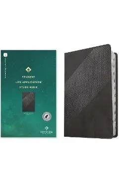 NLT Student Life Application Study Bible, Filament-Enabled Edition (Red Letter, Leatherlike, Charcoal Gray Striped, Indexed) - Tyndale