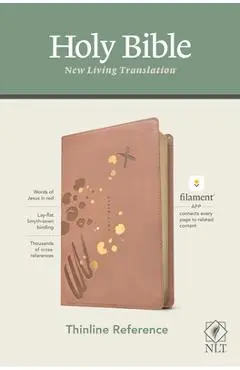 NLT Thinline Reference Bible, Filament Enabled Edition (Red Letter, Leatherlike, Pink) - Tyndale