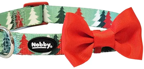 NOBBY Zgardă pentru câini , cu Fundiţă, Xmas, ed. Crăciun