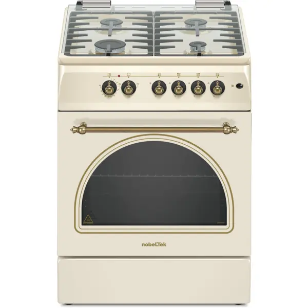 NobeLTek Aragaz rustic NobeLTek NLT 6604RB/FE1, plita gaz si cuptor electric, 60 cm, bej