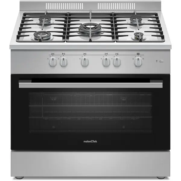 NobeLTek Aragaz semi-profesional Nobeltek NLT SP6903IX/FG1, plita gaz cu 5 arzatoare, 90 cm, inox