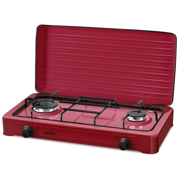 NobeLTek Plita exterior NobeLTek NLT PE2GR, gaz, 2 arzatoare, rosu