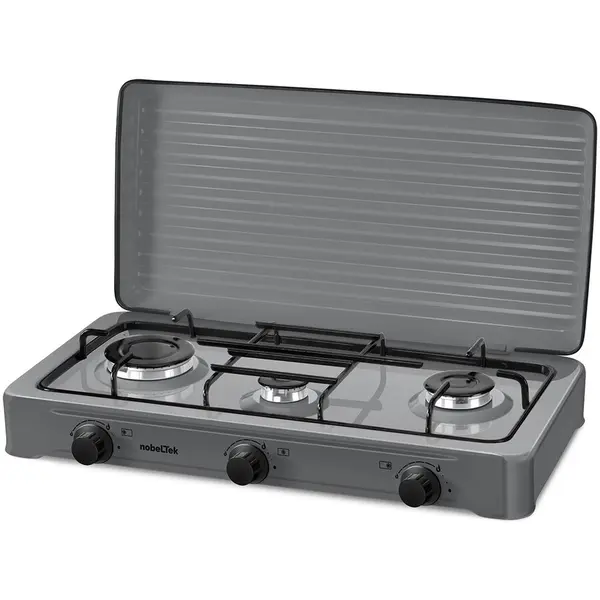 NobeLTek Plita exterior NobeLTek NLT PE3GS, gaz, 3 arzatoare, gri