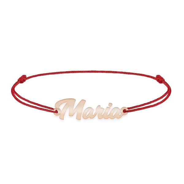 Nomine - Bratara snur personalizata cu nume din argint 925 placat cu aur roz