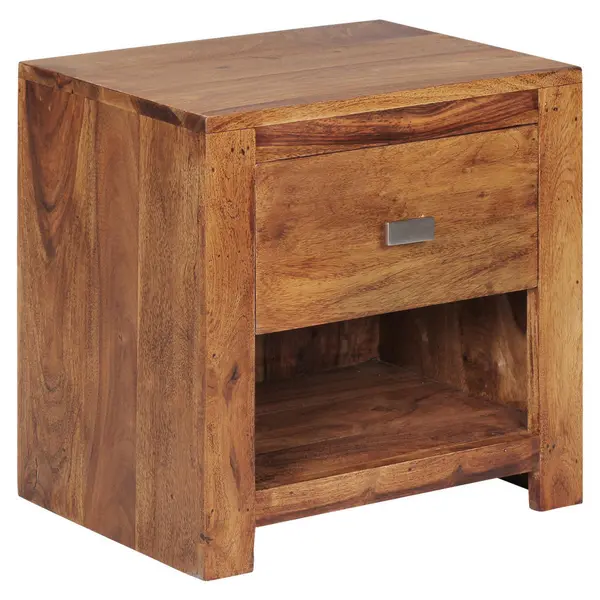 Noptieră, 40/40/30 cm, masiv lemn de sheesham culoare lemn sheesham