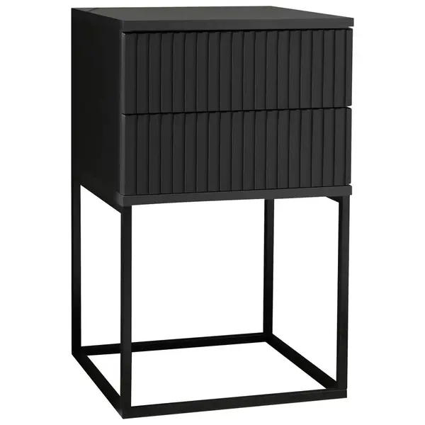 Noptieră, 40/65/38,5 cm, grafit, negru