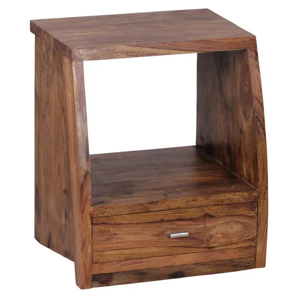 Noptieră, 45/53/40 cm, masiv lemn de sheesham culoare lemn sheesham