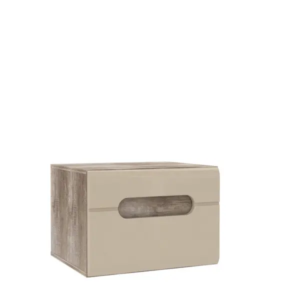 Noptieră, 50/37/43,2 cm, bej, culoare lemn stejar