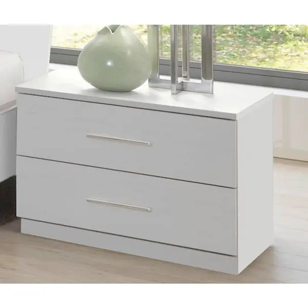 Noptieră, 52/40/38 cm, alb, culoare crom