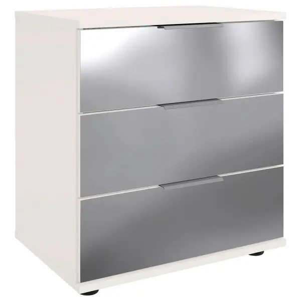 Noptieră, 52/58/38 cm, străveziu, alb, culoare aluminiu