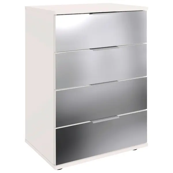 Noptieră, 52/74/38 cm, străveziu, alb, culoare aluminiu