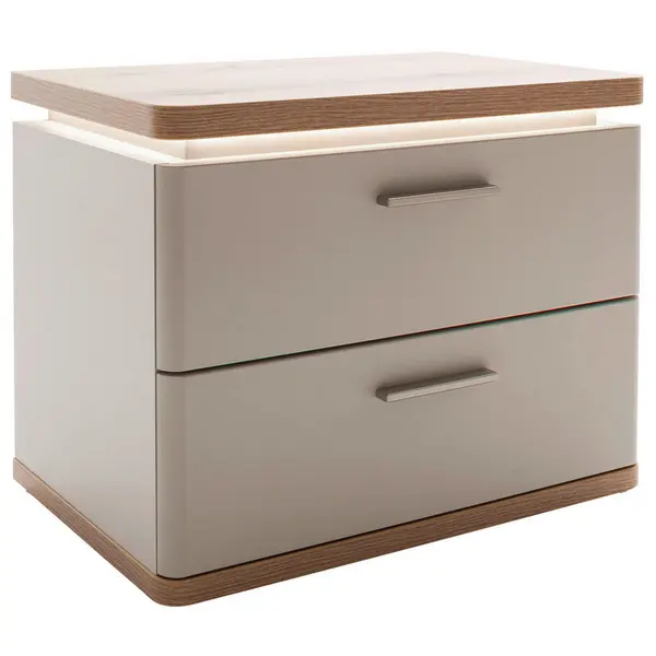 Noptieră, 60/48/41 cm, culoare lemn stejar, cașmir