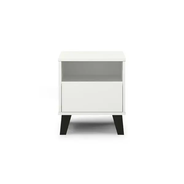 Noptiera BORG, 1 sertar, alb, 40x38,8x45,6 cm