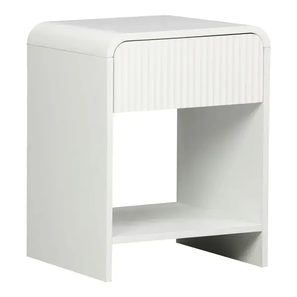 Noptiera cu functie de depozitare Lemperto, Alb, 40x40x53 cm