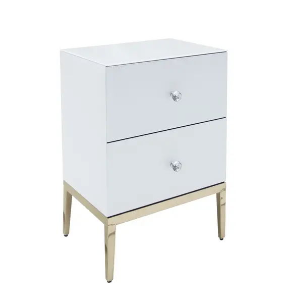 Noptiera Milan alb/silver – H78 cm