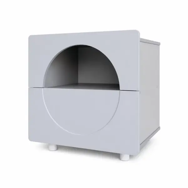 Noptiera Moderna Minimalista cu spatiu de depozitare - gri