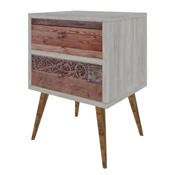 Noptiera PWF-0320 Gri-Walnut 40x35x55 cm