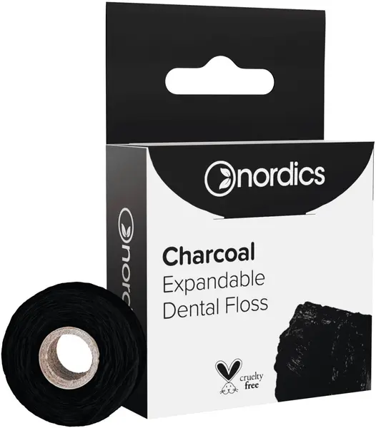 Nordics Ață dentară umflată cu cărbune activat, 30 m