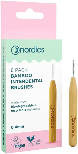 Nordics Perii interdentare din bambus, 0.4 mm, 8 buc.