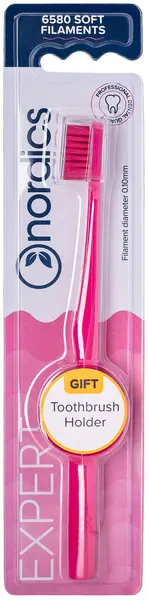 Nordics Periuţă de dinţi Expert 6580, Soft, roz