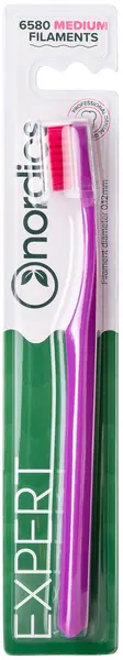Nordics Periuţă de dinţi Expert Curve 6580, Medium, mov