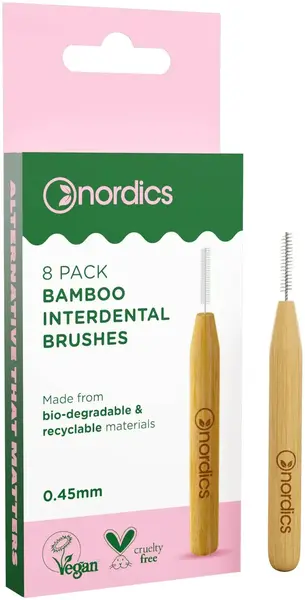 NordicsPerii interdentare din bambus, 0.45 mm, 8 buc.