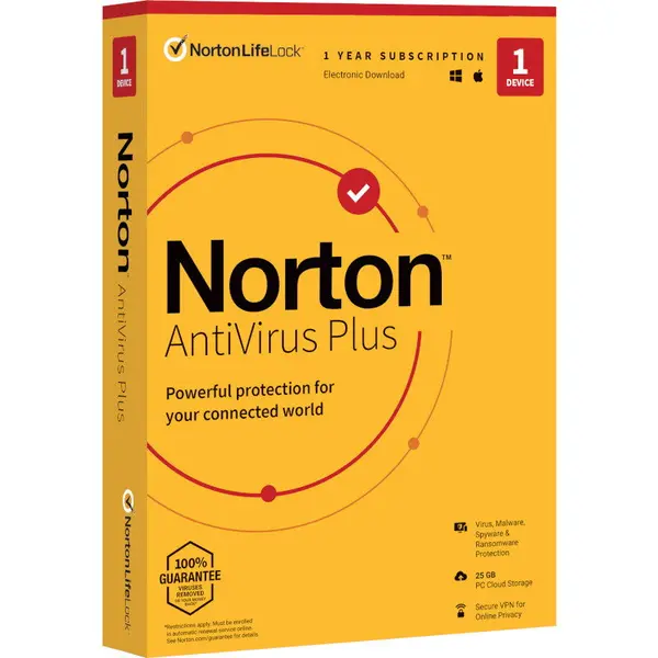 norton Antivirus Norton Plus, Backup 2GB, 1 An, 1 Dispozitiv, 1 Utilizator
