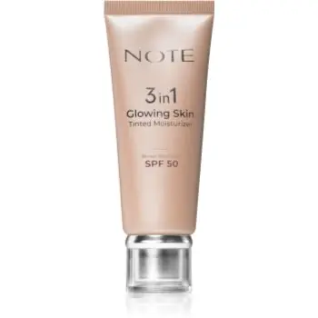 Note Cosmetique 3 in 1 Glowing Skin cremă hidratantă nuanțatoare pentru o piele mai luminoasa
