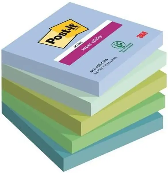Note lipicioase autoadezive Post-it - Super Sticky, 5 pachete x 90 de coli