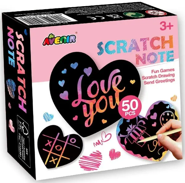 Note scratch Avenir - Inimă, 50 buc