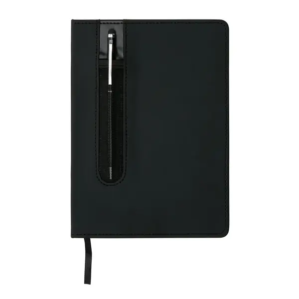 Notebook A5 negru 160 file dictando cu pix si suport Notebook A5 negru 160 file dictando cu pix si suport