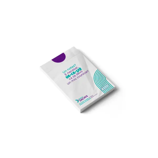 Notes A6 – 50 file, tipar 1 culoare Pantone față/verso, copertă color DCM 250 g/mp Notes A6 – 50 file, tipar 1 culoare Pantone față/verso, copertă color DCM 250 g/mp