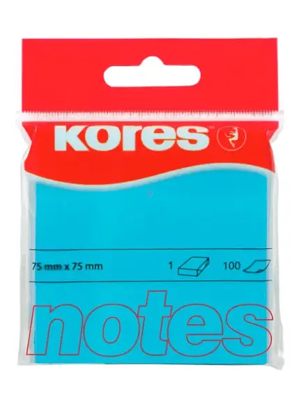 Notes adeziv 75 x 75 mm albastru neon 100 file Kores Notes adeziv 75 x 75 mm albastru neon 100 file Kores