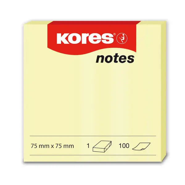 Notes adeziv 75 x 75 mm galben pal 100 file Kores Notes adeziv 75 x 75 mm galben pal 100 file Kores