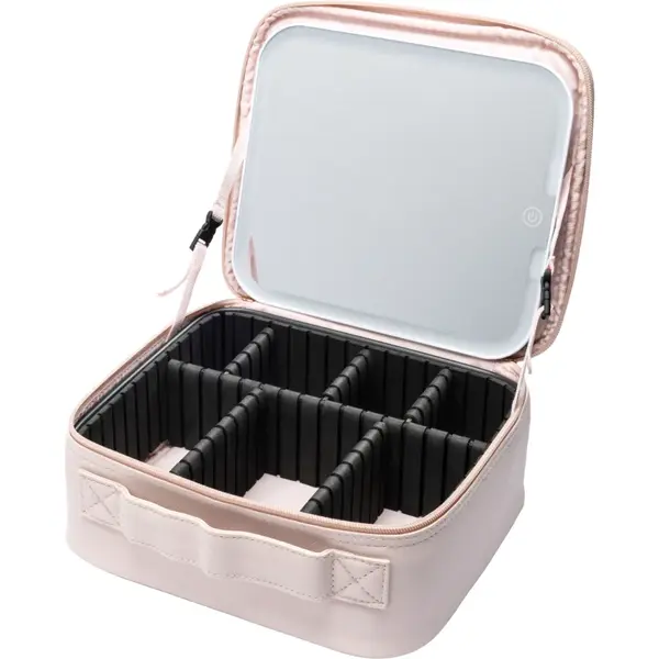 Notino Beauty Box With LED Mirror servietă pentru cosmetice cu oglindă LED Pink 1 buc